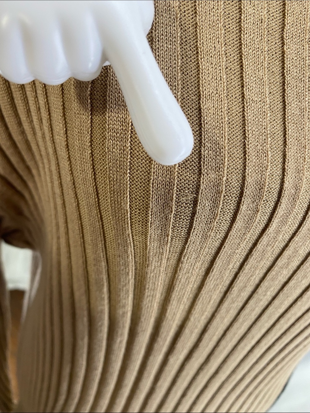 LANE BRYANT Tan/Black Colorblock Stretchy Ribbed Maxi—Mock Turtleneck—Sz 18/20 - Picture 14 of 15